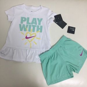 Nike dry fit cute girl shorts set